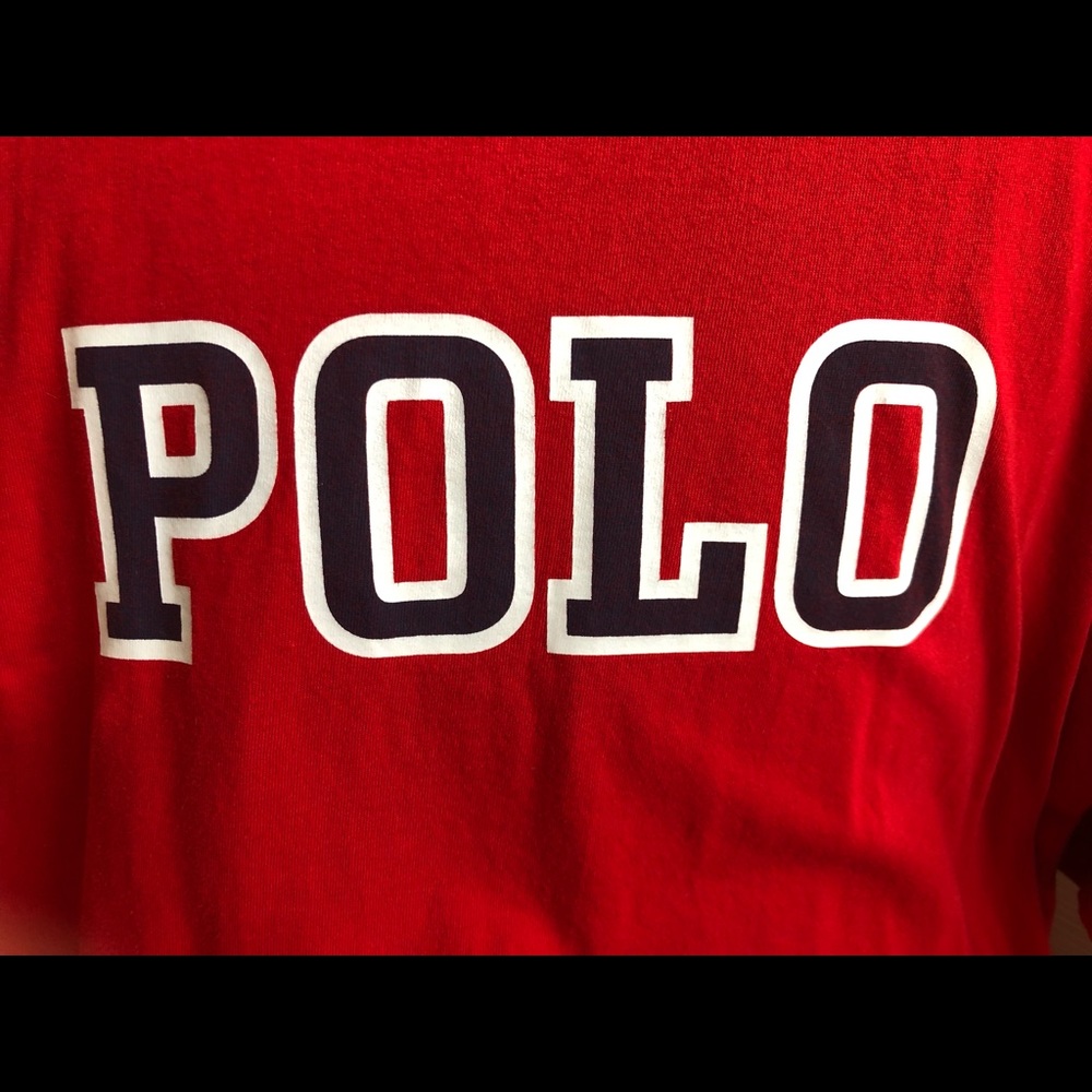 Vintage Polo Ralph Lauren Red logo T-shirt red XXL